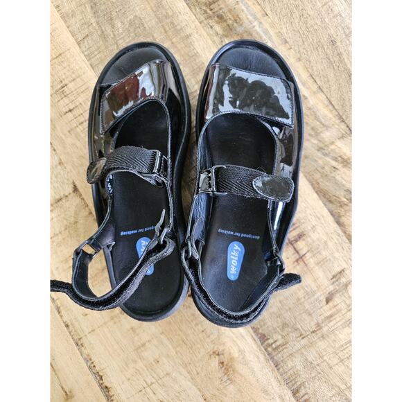 Wolky Jewel Sandals Womens 40 US 9 Black Leather Comfort Three Straps Slingback - Picture 5 of 6